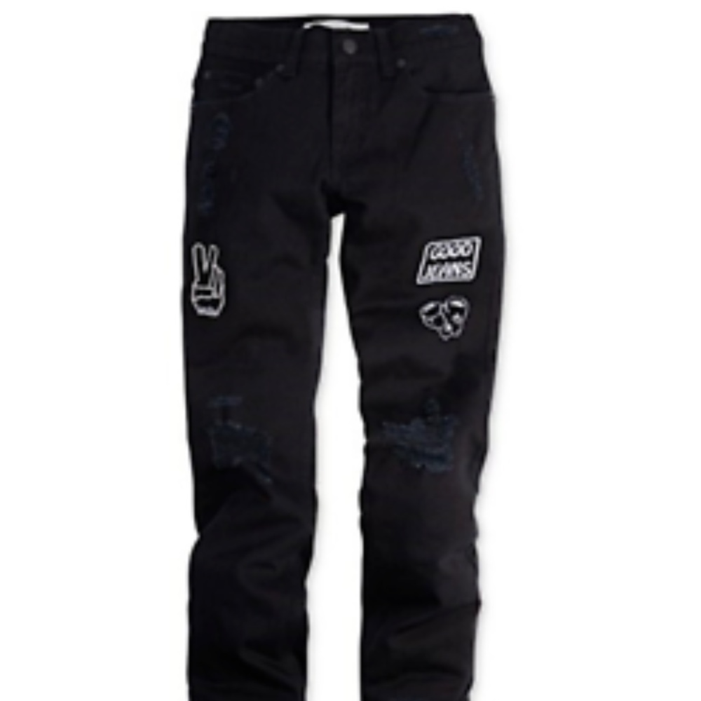 Levis 511 Slim-Fit Patched Jeans Black Stretch